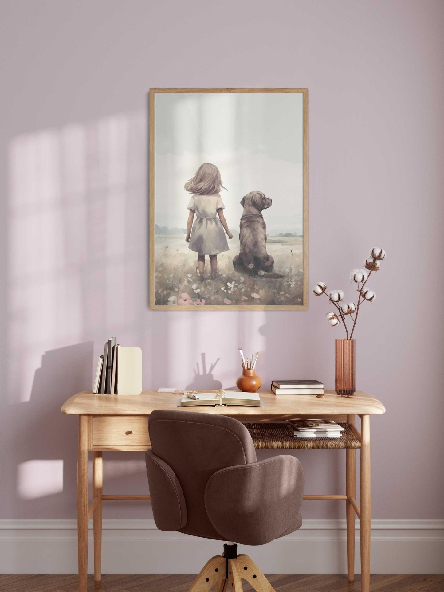 Labrador Nursery Decor, Brown Lab Art, Kids Room, Dog Wall Decor - WildfieldPrints