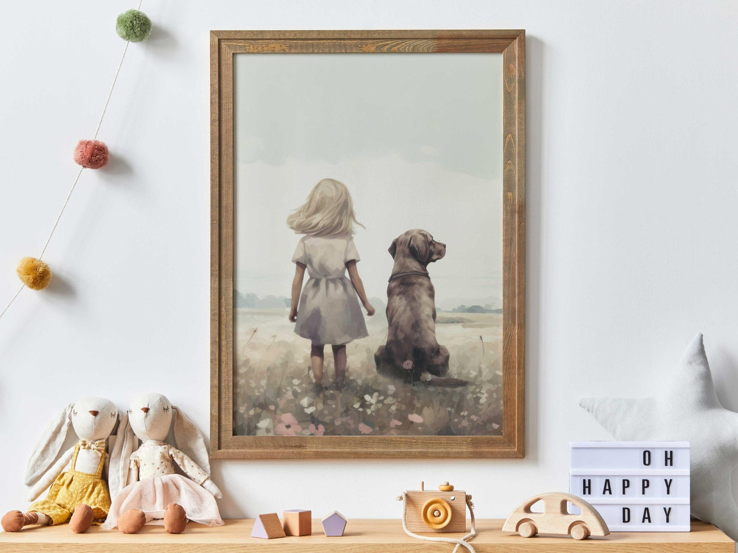 Labrador Nursery Decor, Cute Dog Art for Boys Room, Wall Print - WildfieldPrints