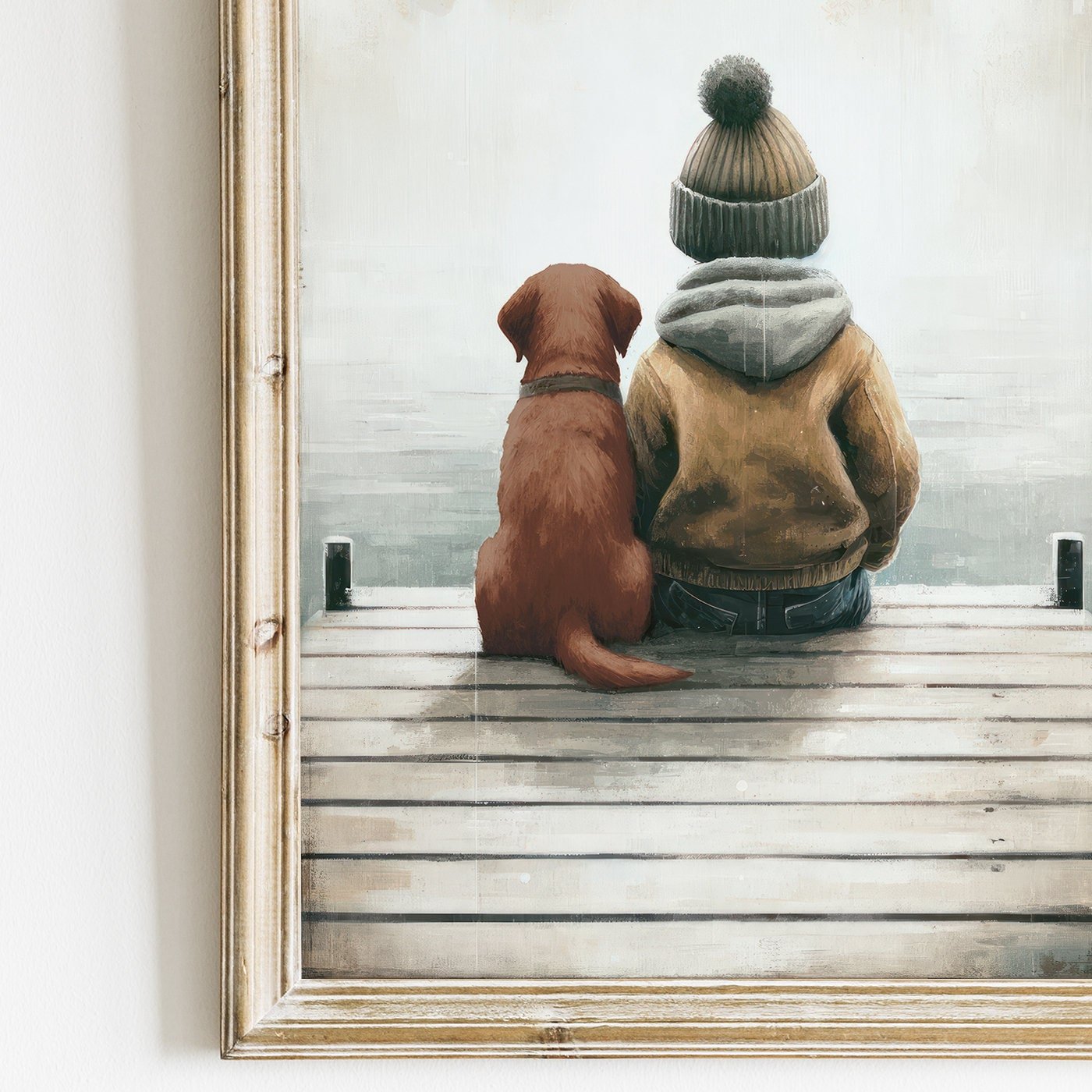 Labrador Nursery Prints, Boy and Dog Room Decor, Puppy Wall Art - WildfieldPrints