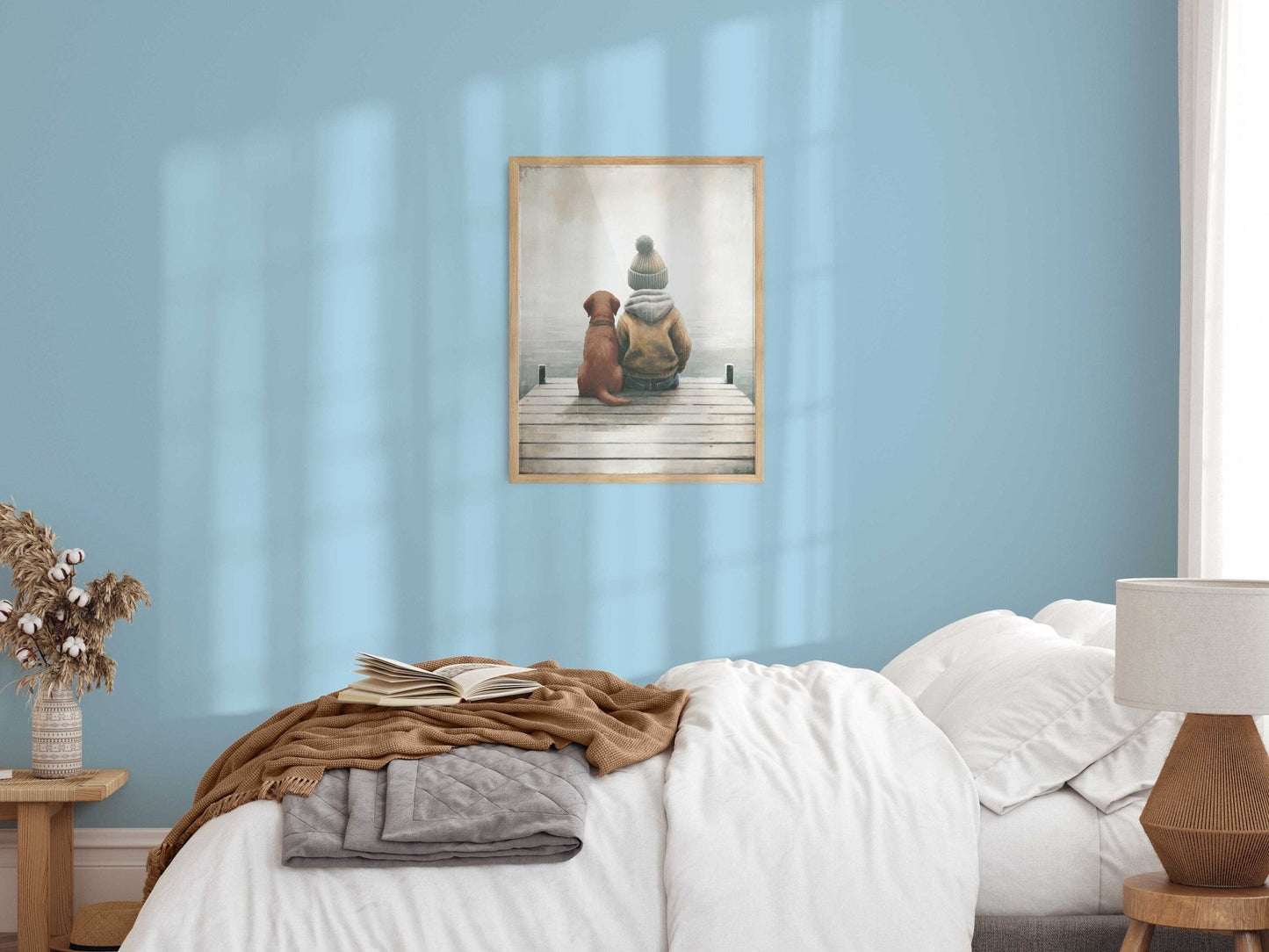 Labrador Nursery Prints, Boy and Dog Room Decor, Puppy Wall Art - WildfieldPrints