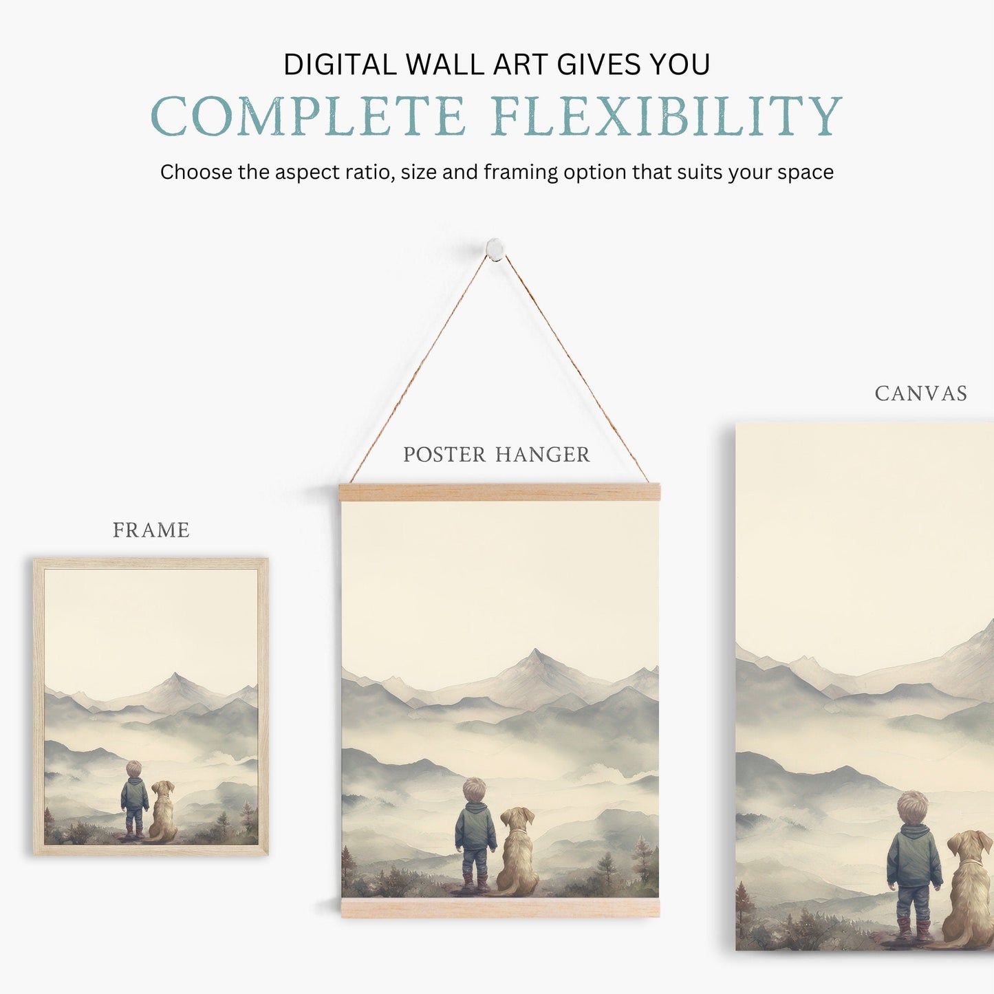 Labrador Nursery Prints, Boy & Dog Art, Nursery Wall Decor - WildfieldPrints
