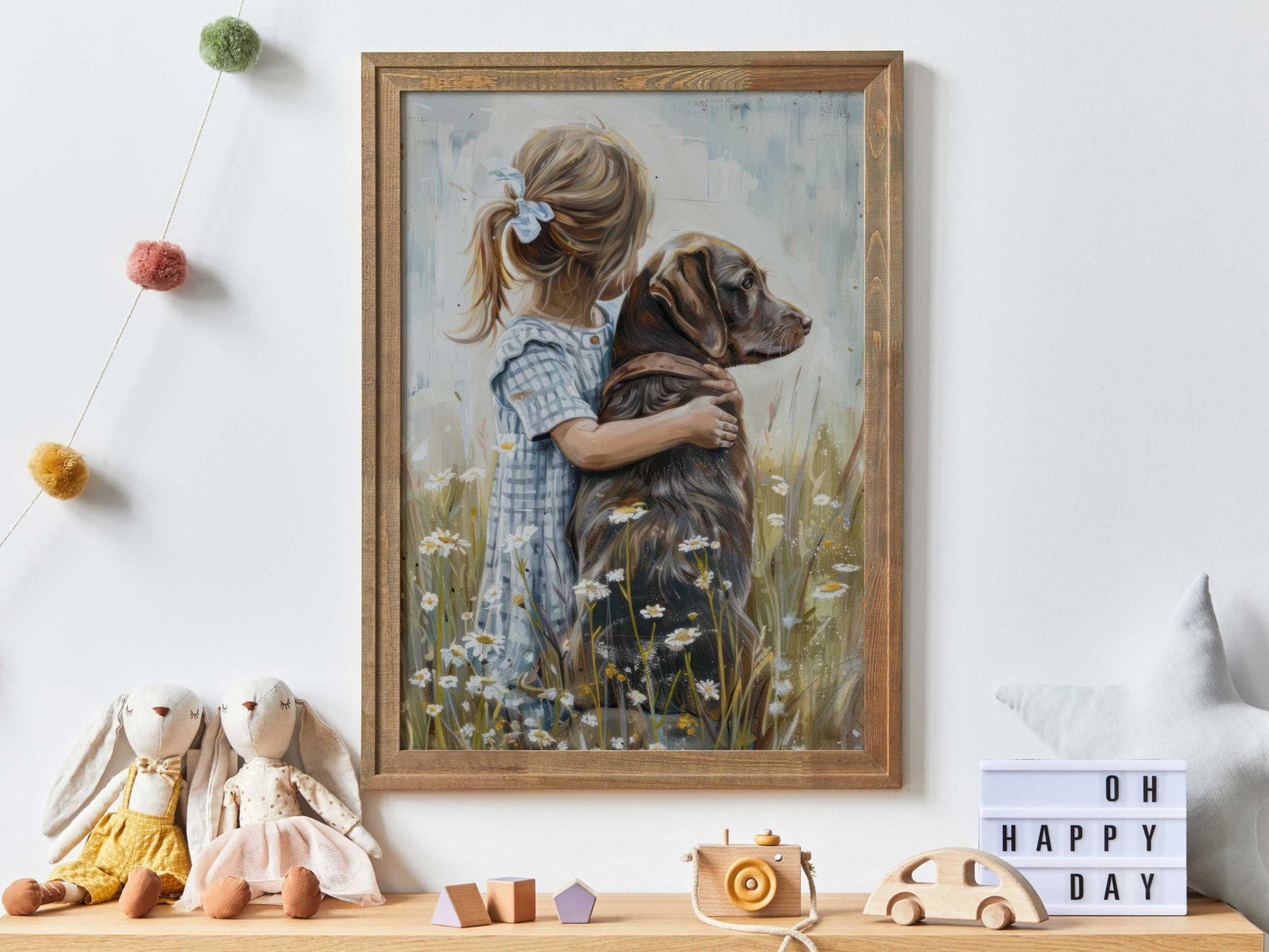 Labrador Nursery Wall Art, Rustic Dog Print, Brown Lab Decor - WildfieldPrints