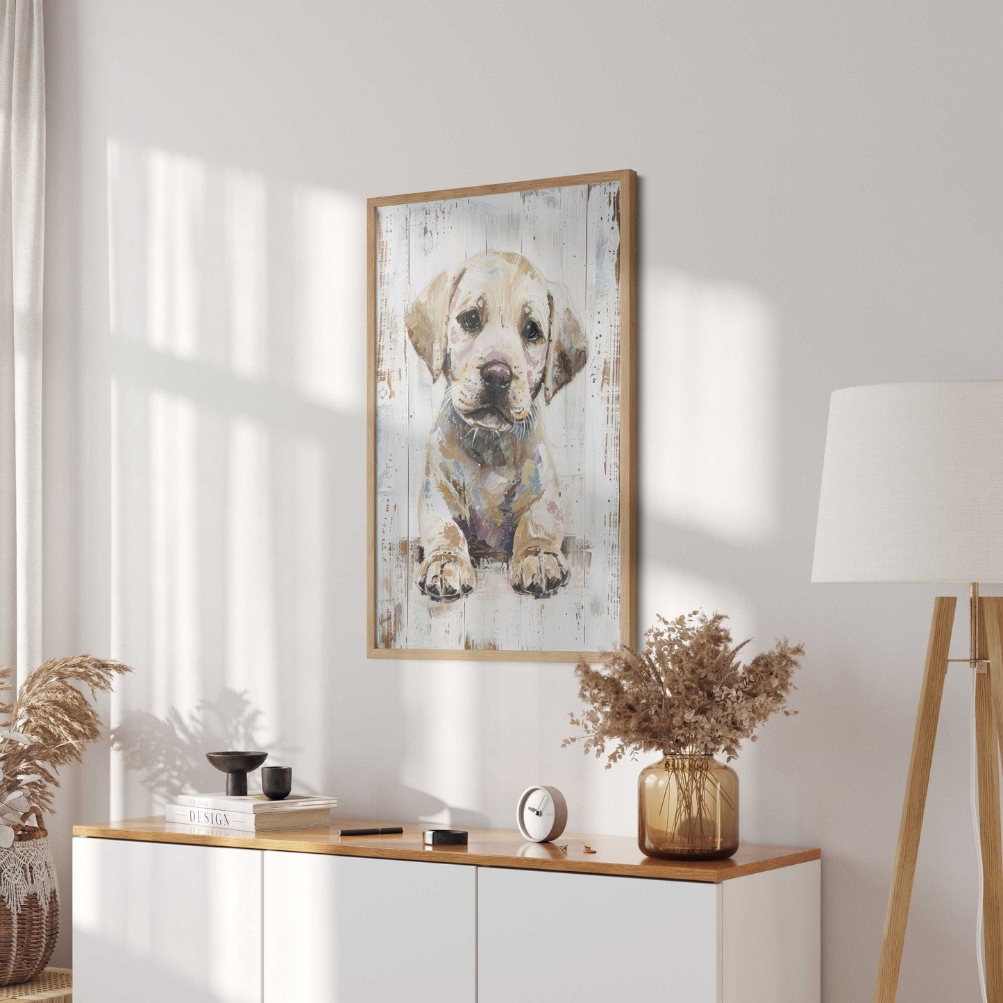 Labrador Puppy Prints, Vintage Dog Decor, Rustic Wall Art - WildfieldPrints