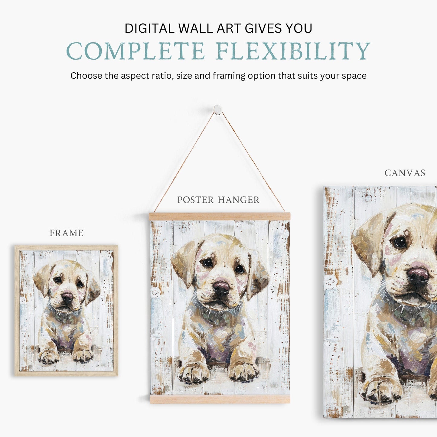 Labrador Puppy Prints, Vintage Dog Decor, Rustic Wall Art - WildfieldPrints