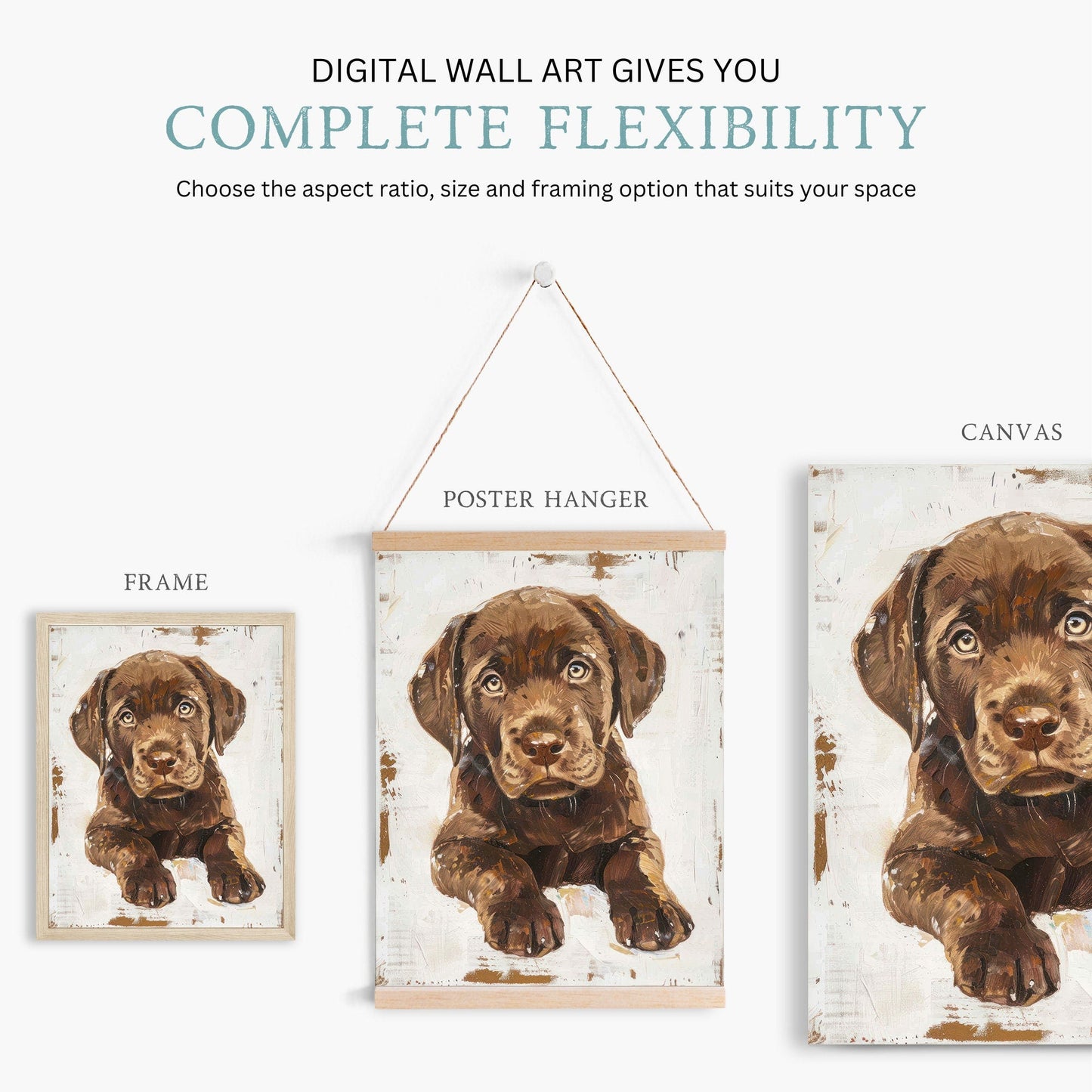 Labrador Puppy Wall Art, Rustic Dog Decor, Vintage Dog Portrait - WildfieldPrints