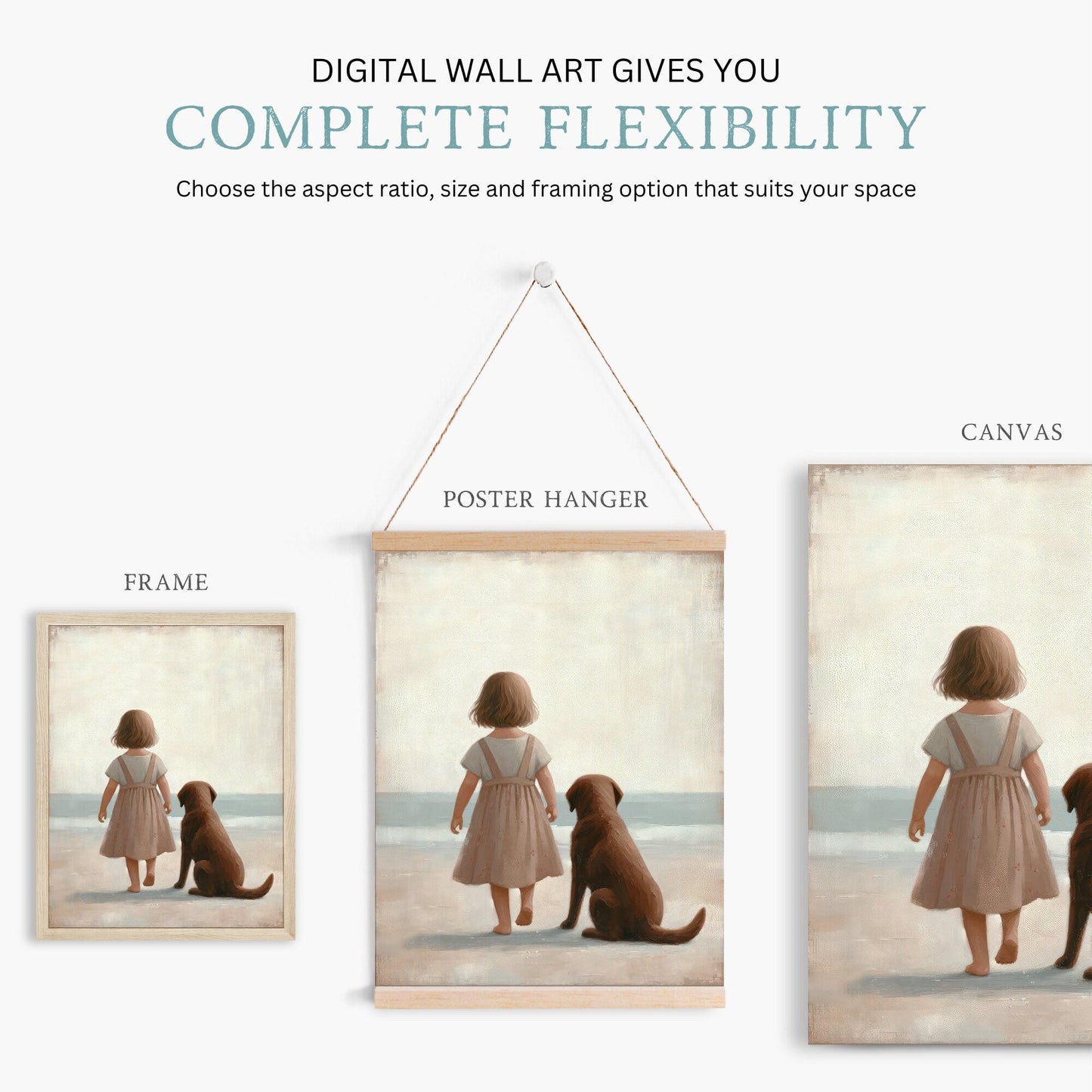 Labrador Retriever Nursery Print, Girl & Dog Wall Art, Puppy Decor - WildfieldPrints