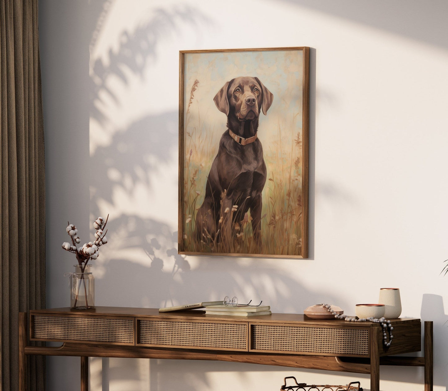 Labrador Wall Art, Vintage Dog and Flowers Decor, Perfect Gift for Dog Lovers - WildfieldPrints