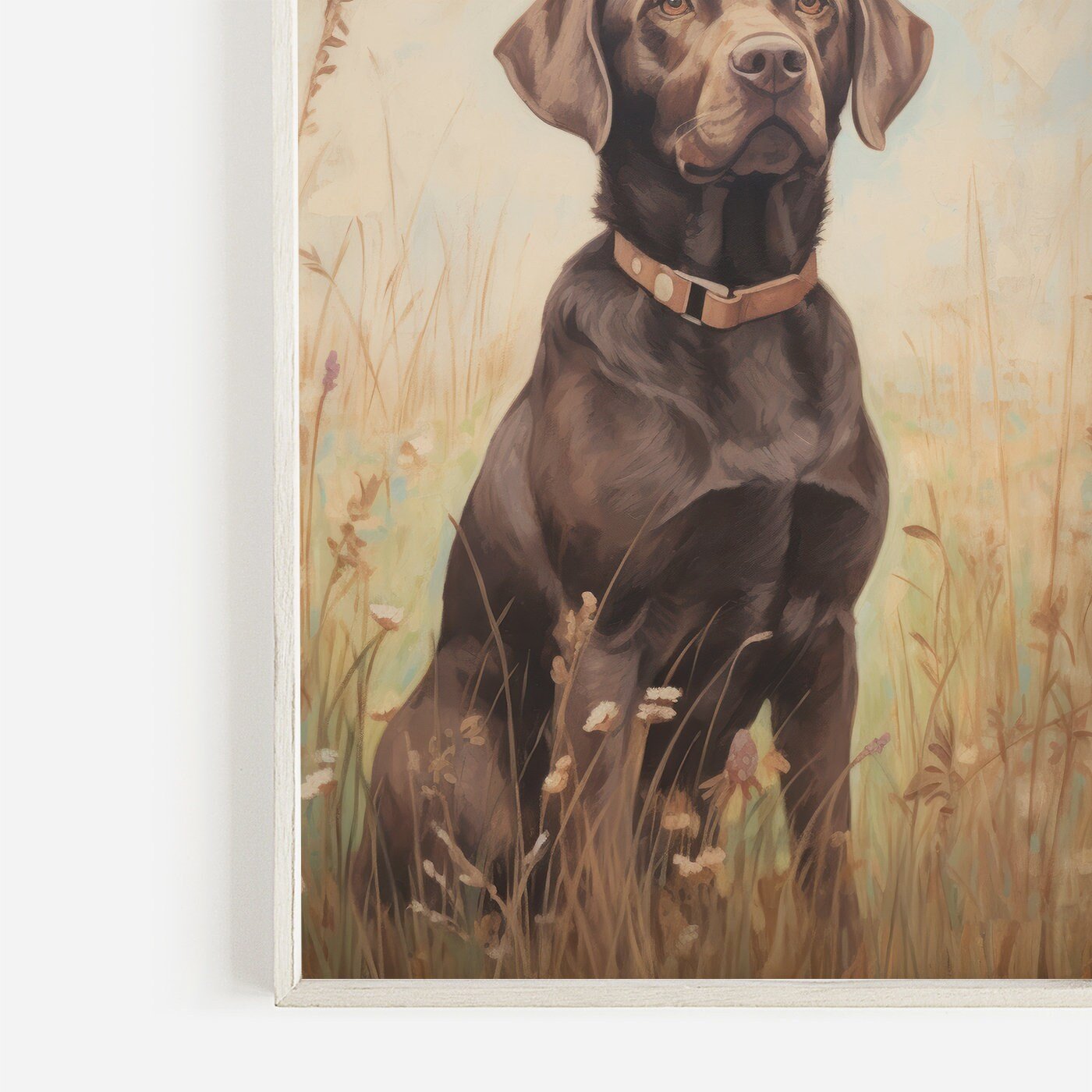 Labrador Wall Art, Vintage Dog and Flowers Decor, Perfect Gift for Dog Lovers - WildfieldPrints