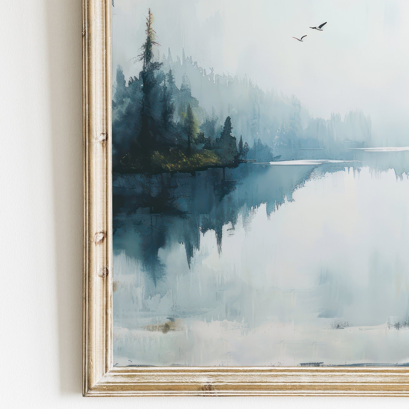 Lake and Forest Wall Art, Vintage Landscape Decor, Tranquil Nature Print - WildfieldPrints
