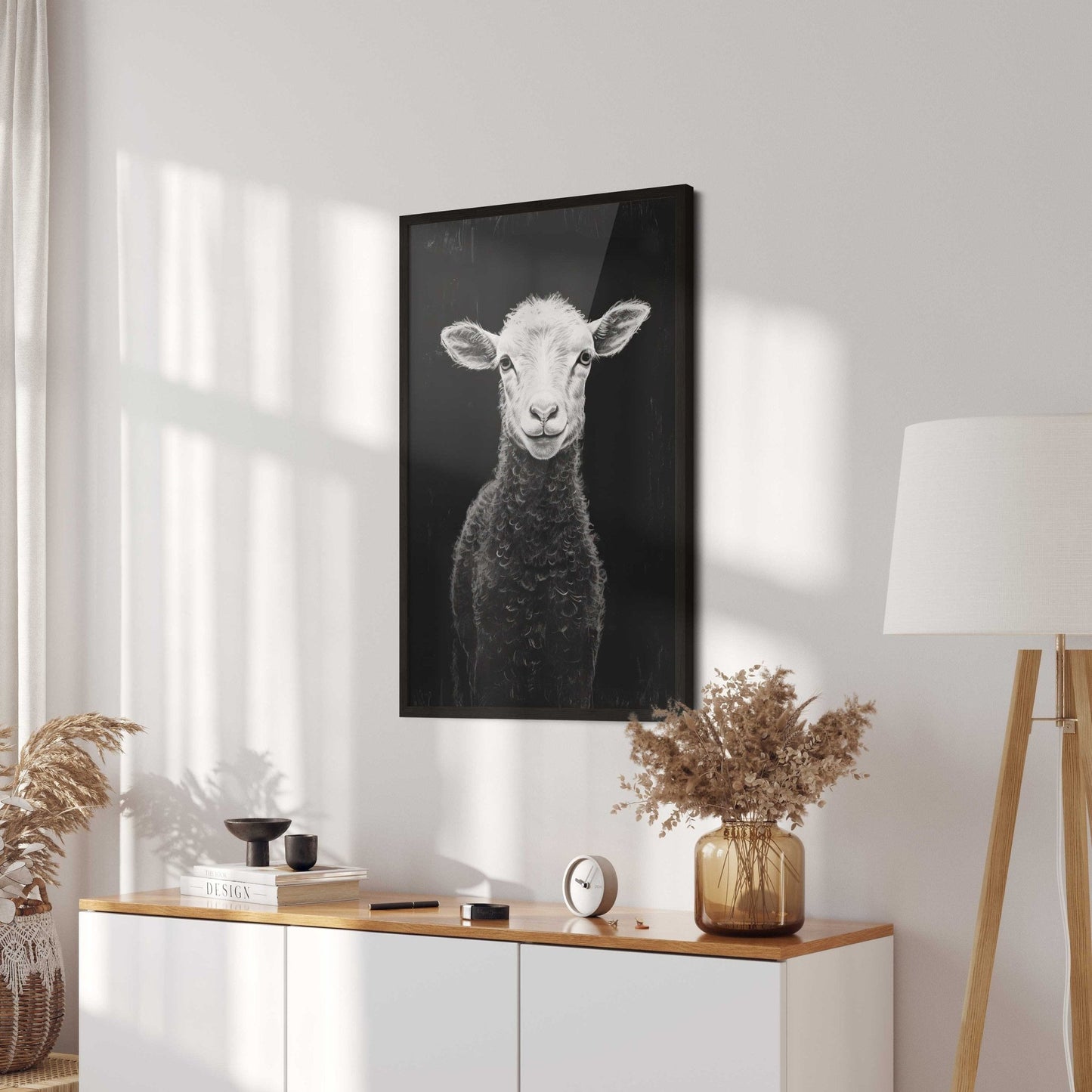 Lamb Art Print, Vintage Farm Animal Decor, Rustic Home Accent - WildfieldPrints