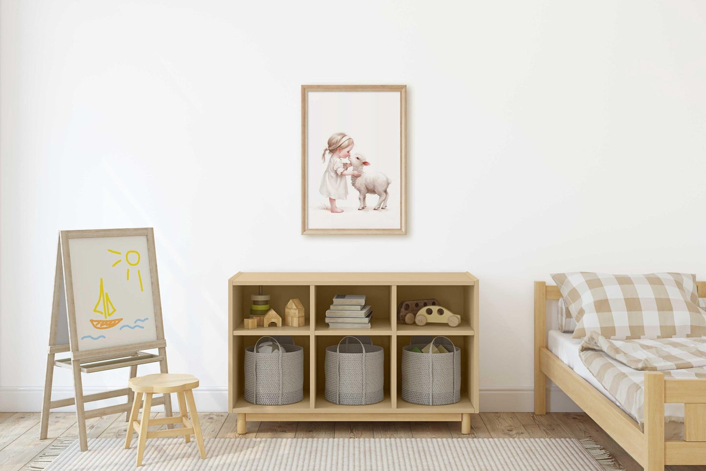 Lamb Nursery Decor, Farmhouse Baby Room Art, Farm Animal Prints - WildfieldPrints