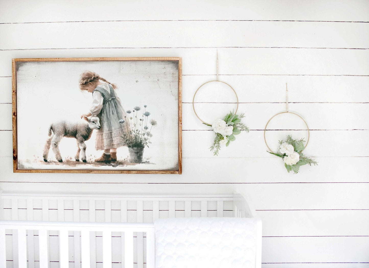 Lamb Nursery Prints, Farmhouse Room Decor, Vintage Wall Art - WildfieldPrints