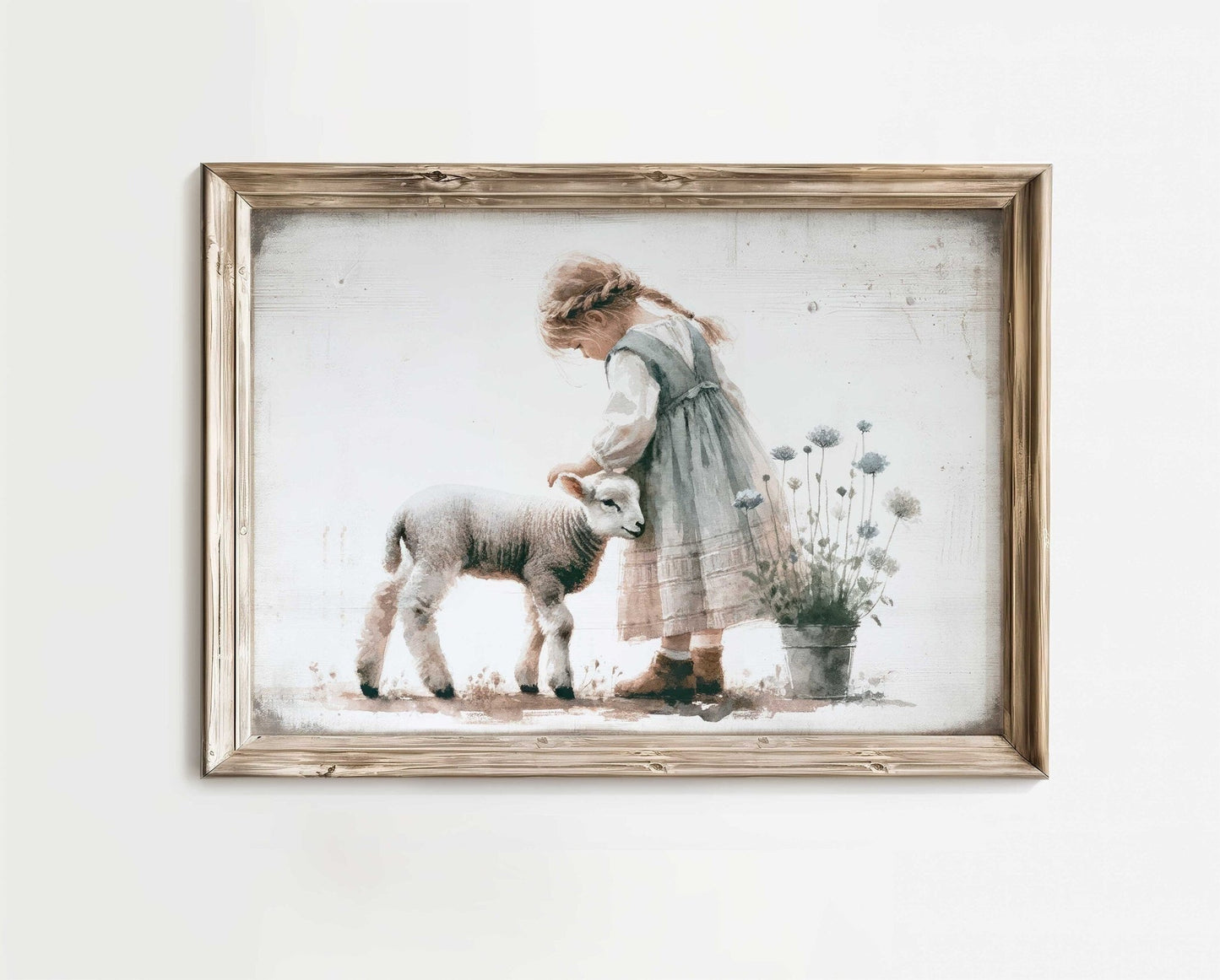 Lamb Nursery Prints, Farmhouse Room Decor, Vintage Wall Art - WildfieldPrints