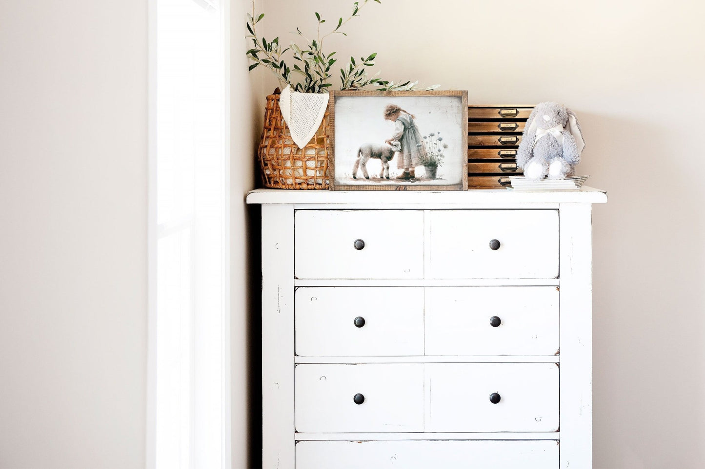 Lamb Nursery Prints, Farmhouse Room Decor, Vintage Wall Art - WildfieldPrints