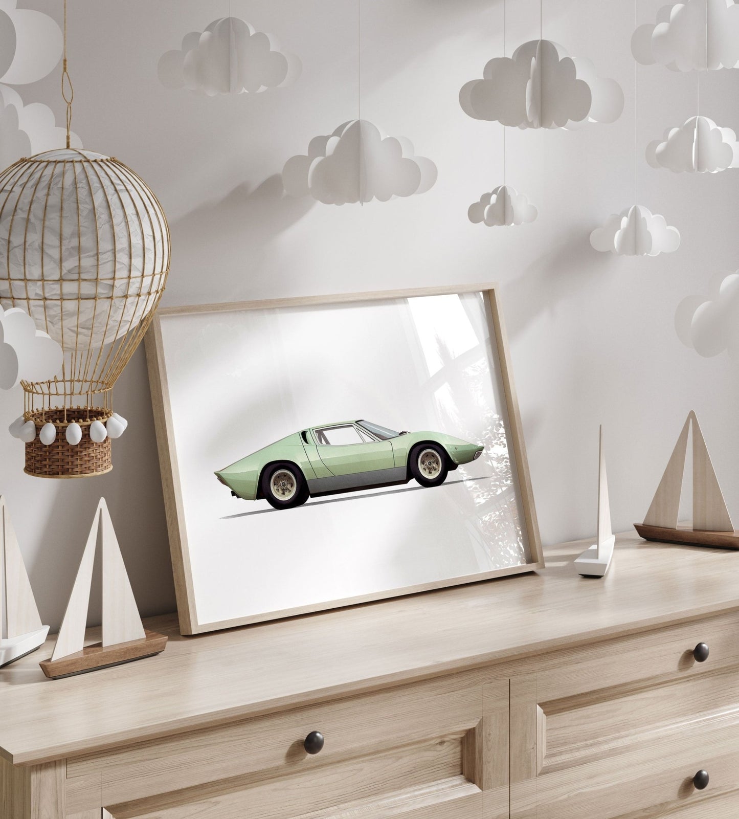 Lamborghini Art, Vehicle Nursery Decor, Boys Room Vintage Car Print - WildfieldPrints