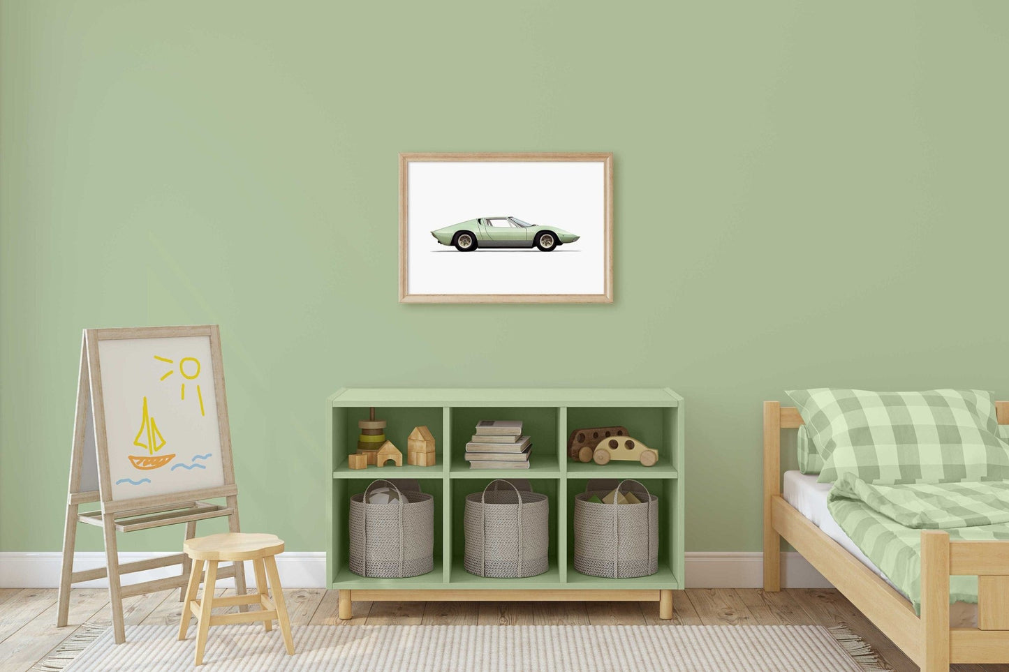 Lamborghini Art, Vehicle Nursery Decor, Boys Room Vintage Car Print - WildfieldPrints