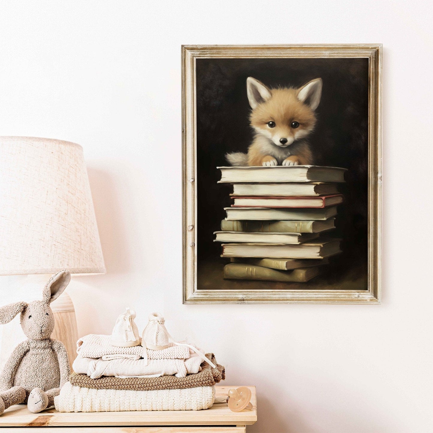 Learning Decor, Bear Nursery Painting, Vintage Study Art, Kids Room Decor - WildfieldPrints