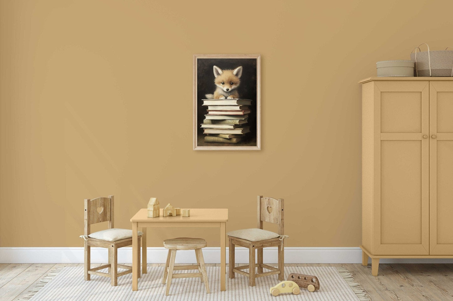 Learning Decor, Bear Nursery Painting, Vintage Study Art, Kids Room Decor - WildfieldPrints