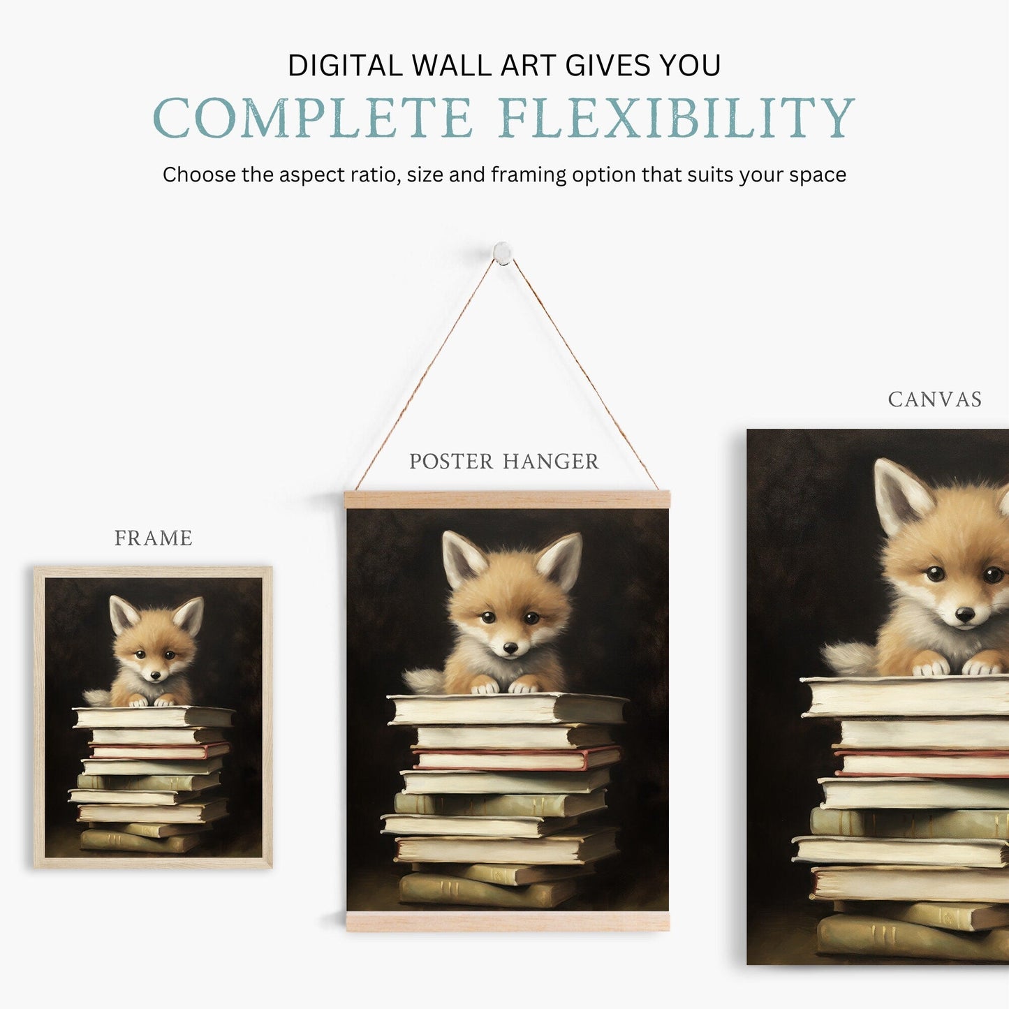 Learning Decor, Bear Nursery Painting, Vintage Study Art, Kids Room Decor - WildfieldPrints