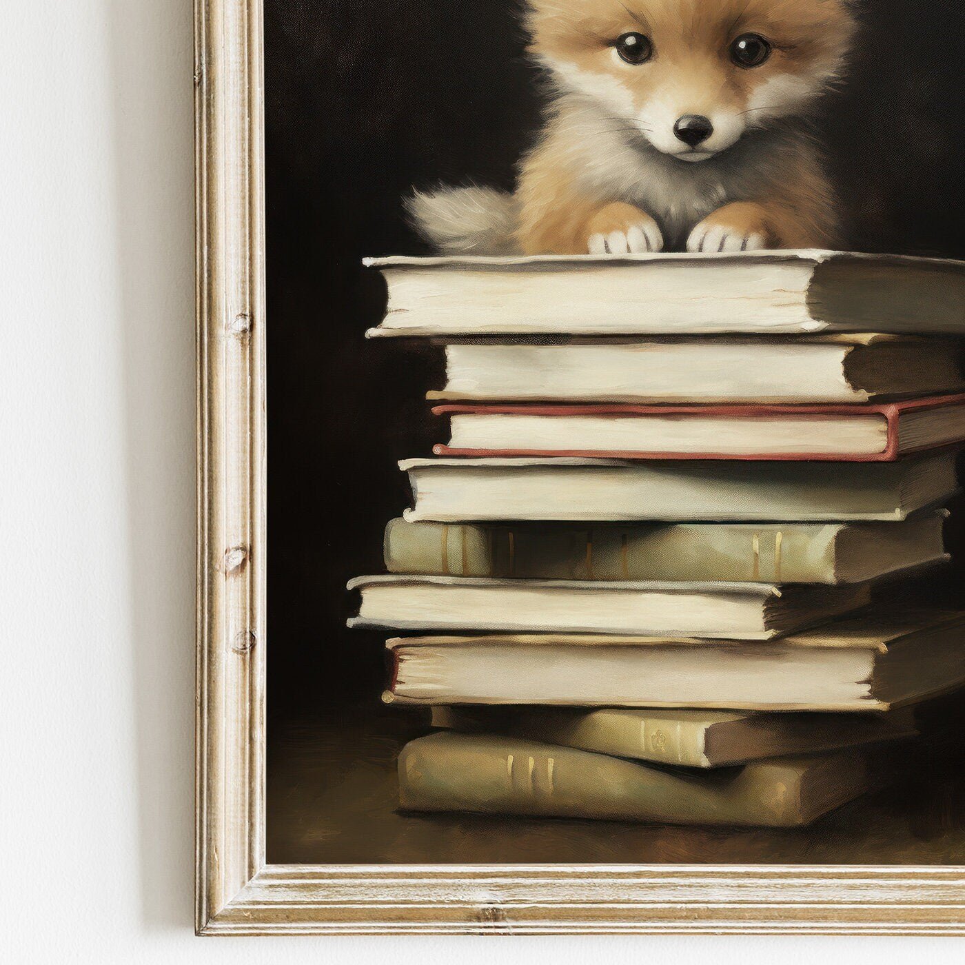 Learning Decor, Bear Nursery Painting, Vintage Study Art, Kids Room Decor - WildfieldPrints
