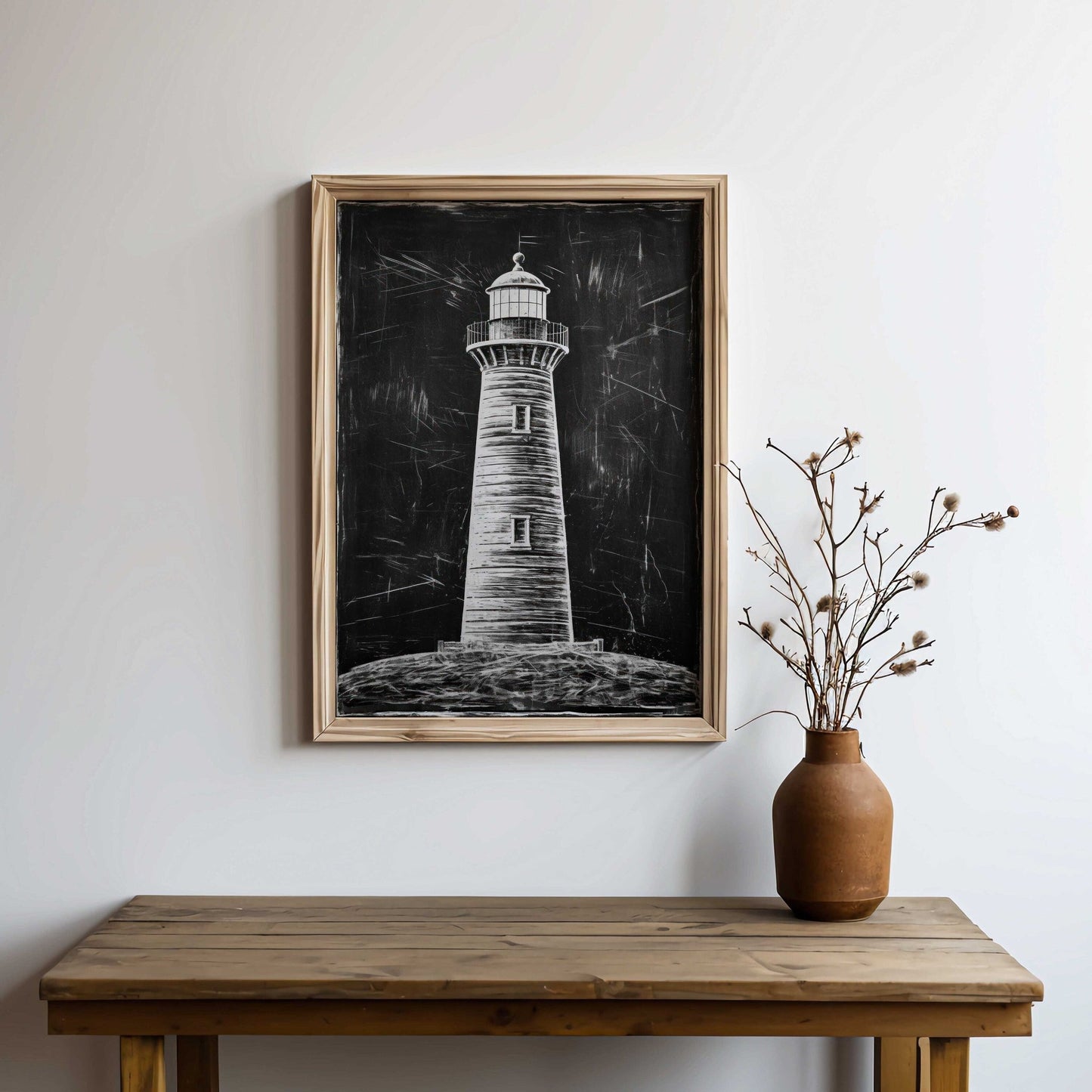 Lighthouse Art Print, Nautical Wall Decor, Vintage Coastal Decor - WildfieldPrints