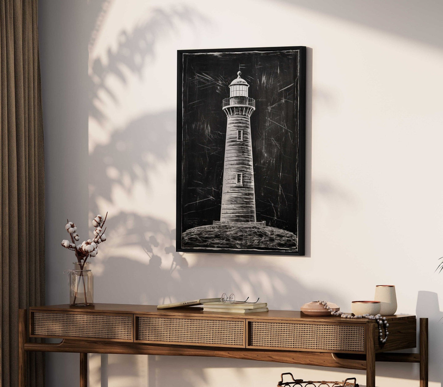 Lighthouse Art Print, Nautical Wall Decor, Vintage Coastal Decor - WildfieldPrints