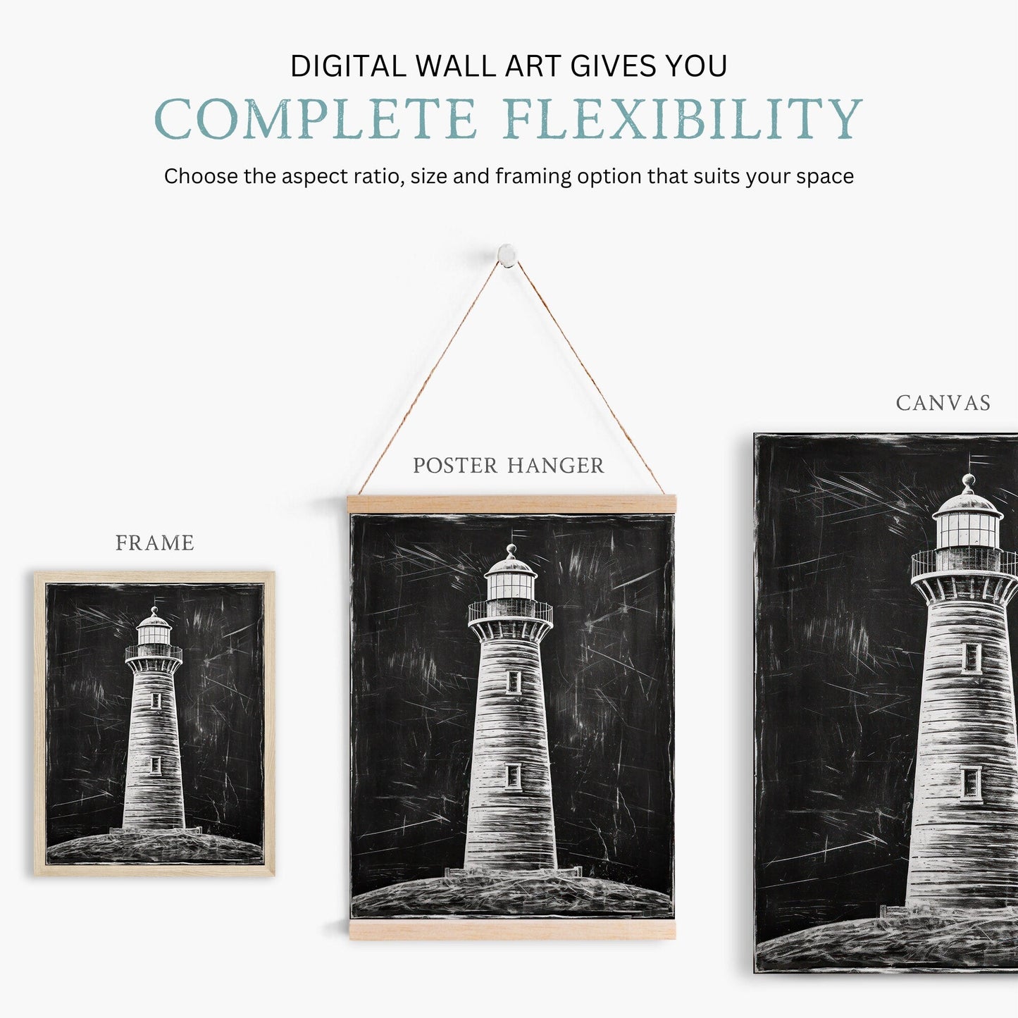 Lighthouse Art Print, Nautical Wall Decor, Vintage Coastal Decor - WildfieldPrints