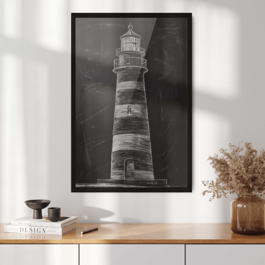 Lighthouse Wall Art, Nautical Decor, Vintage Art Print - WildfieldPrints