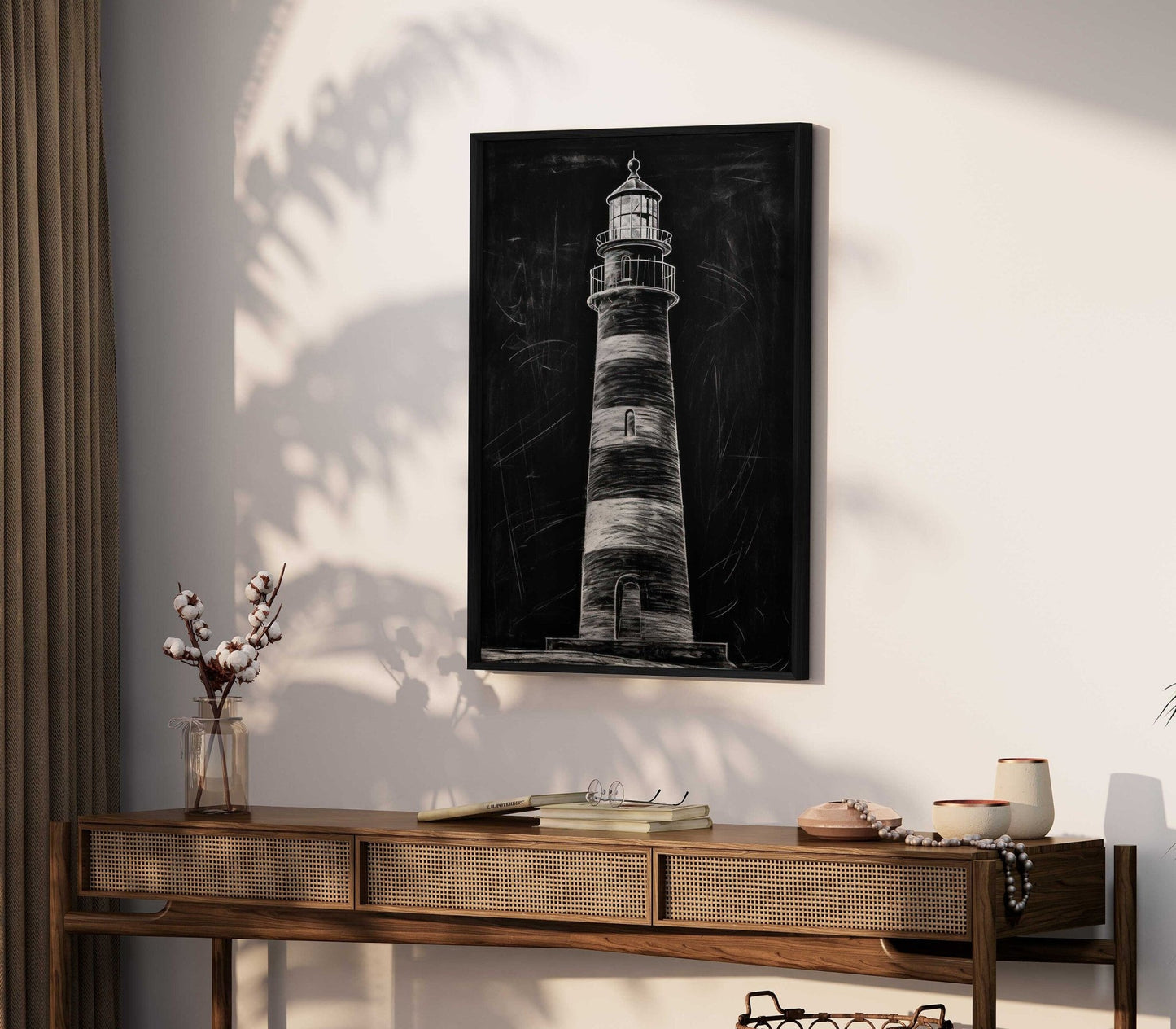 Lighthouse Wall Art, Nautical Decor, Vintage Art Print - WildfieldPrints