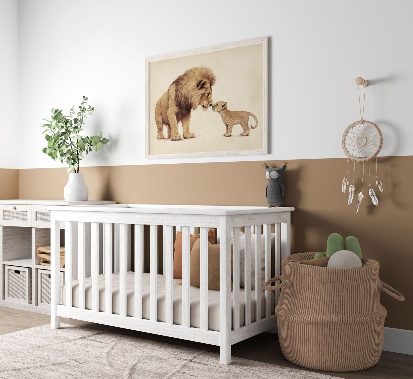 Lion Wall Art, Baby Safari Decor, Cute Animal Prints for Nursery - WildfieldPrints