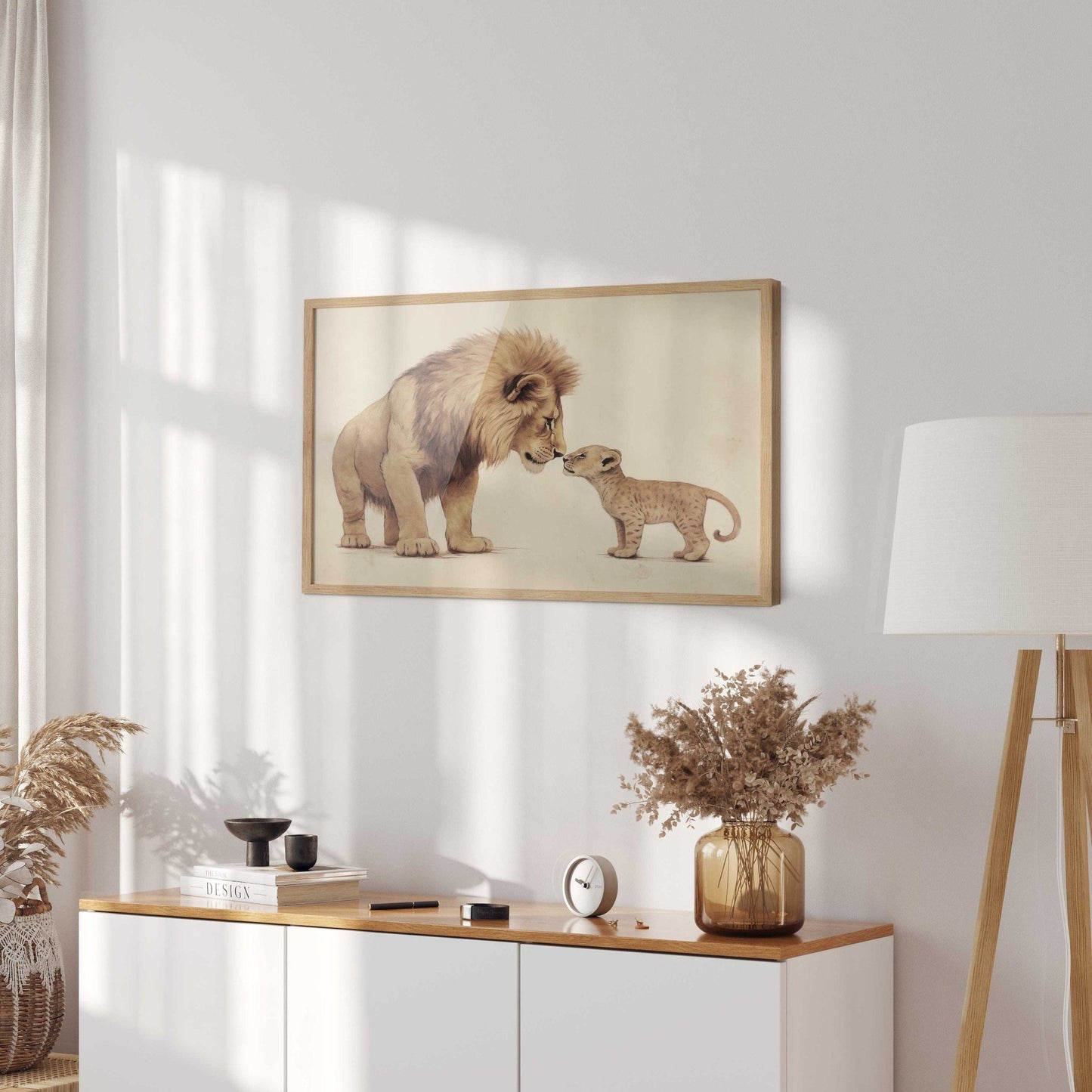 Lion Wall Art, Baby Safari Decor, Cute Animal Prints for Nursery - WildfieldPrints