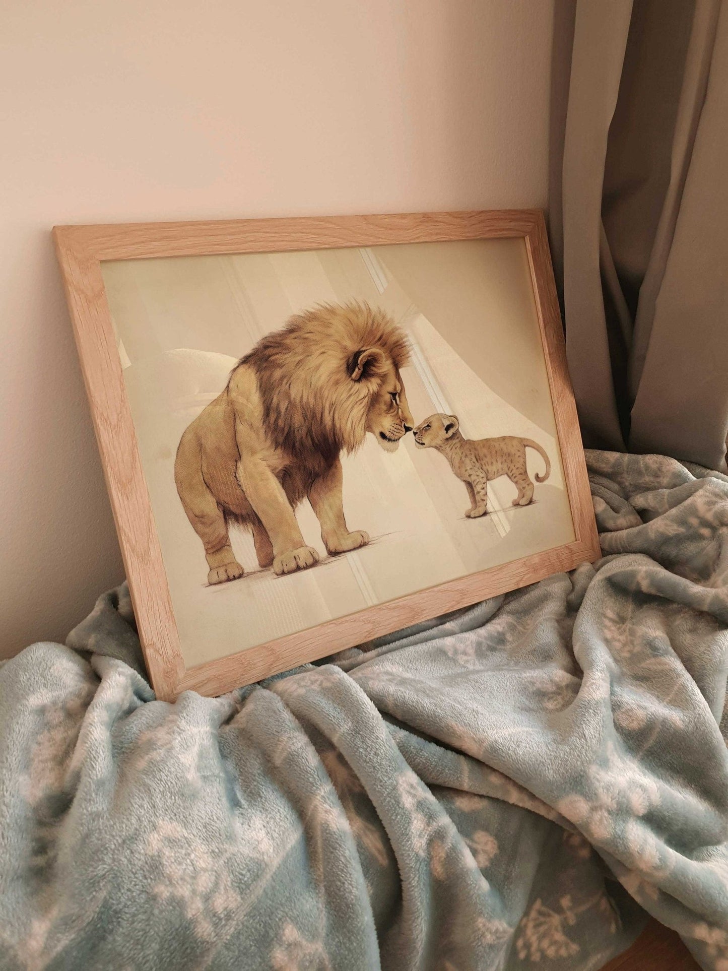Lion Wall Art, Baby Safari Decor, Cute Animal Prints for Nursery - WildfieldPrints