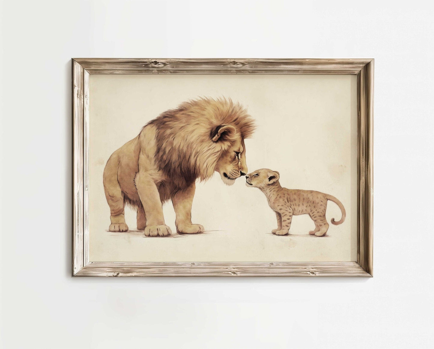 Lion Wall Art, Baby Safari Decor, Cute Animal Prints for Nursery - WildfieldPrints