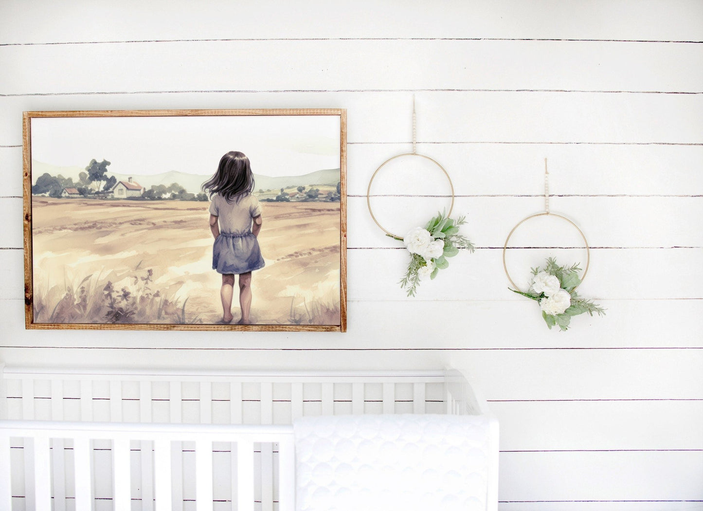 Little Farm Girl Print, Farmhouse Nursery Decor, Girls Room Art - WildfieldPrints