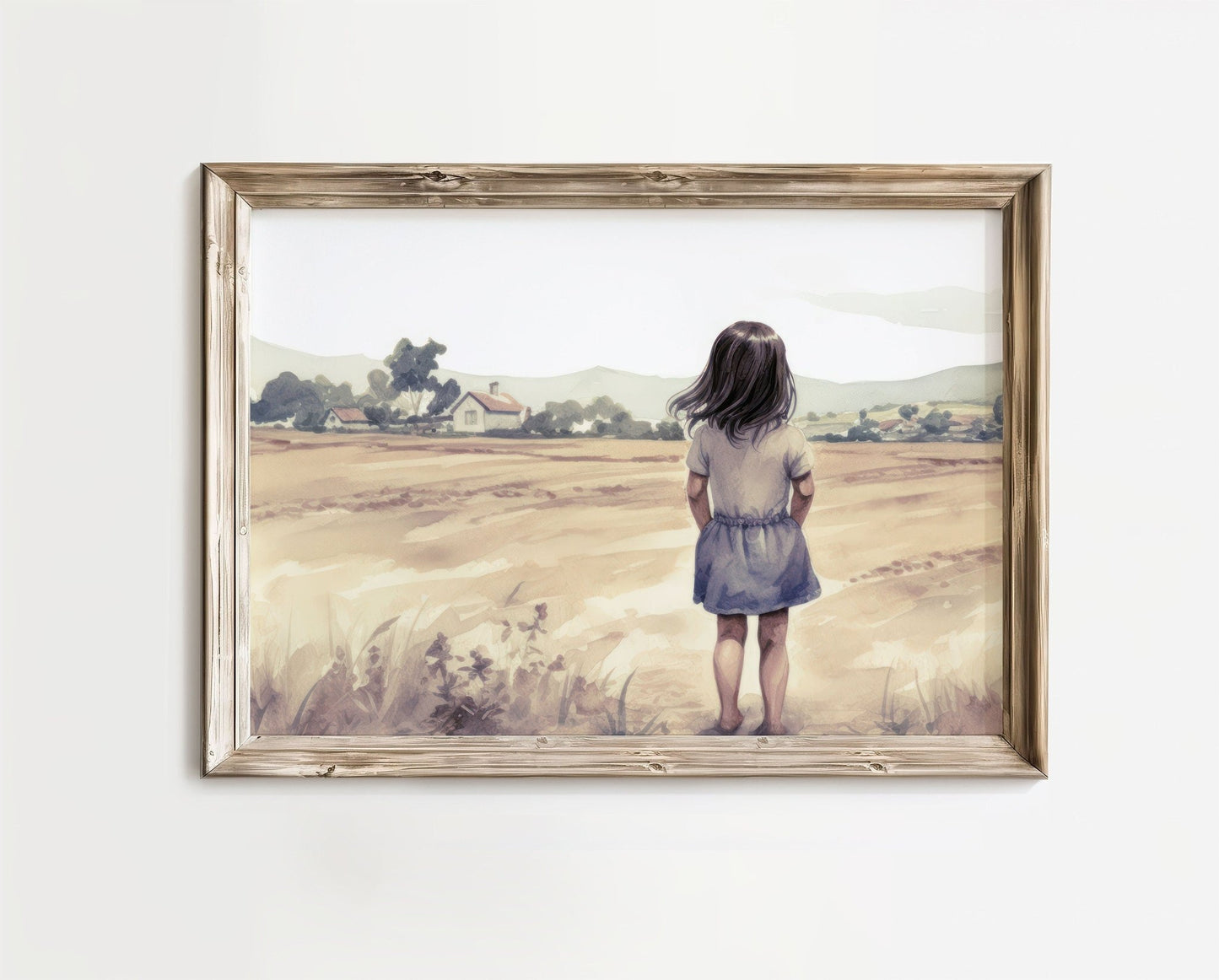 Little Farm Girl Print, Farmhouse Nursery Decor, Girls Room Art - WildfieldPrints