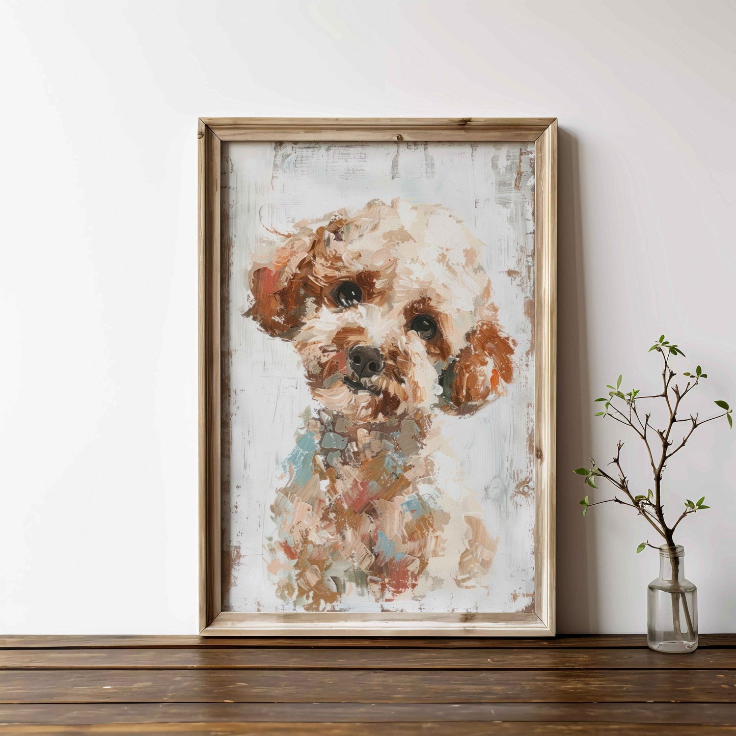 Miniature Poodle Art, Poodle Portrait, Vintage Dog Decor - WildfieldPrints