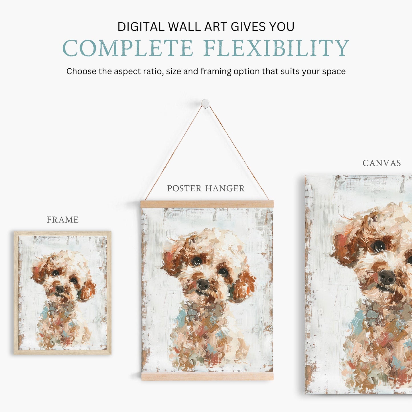 Miniature Poodle Art, Poodle Portrait, Vintage Dog Decor - WildfieldPrints
