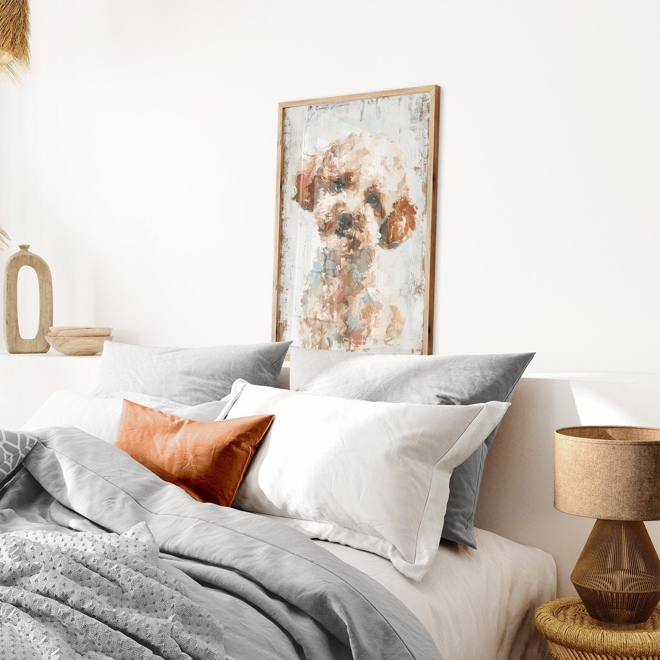 Miniature Poodle Art, Poodle Portrait, Vintage Dog Decor - WildfieldPrints