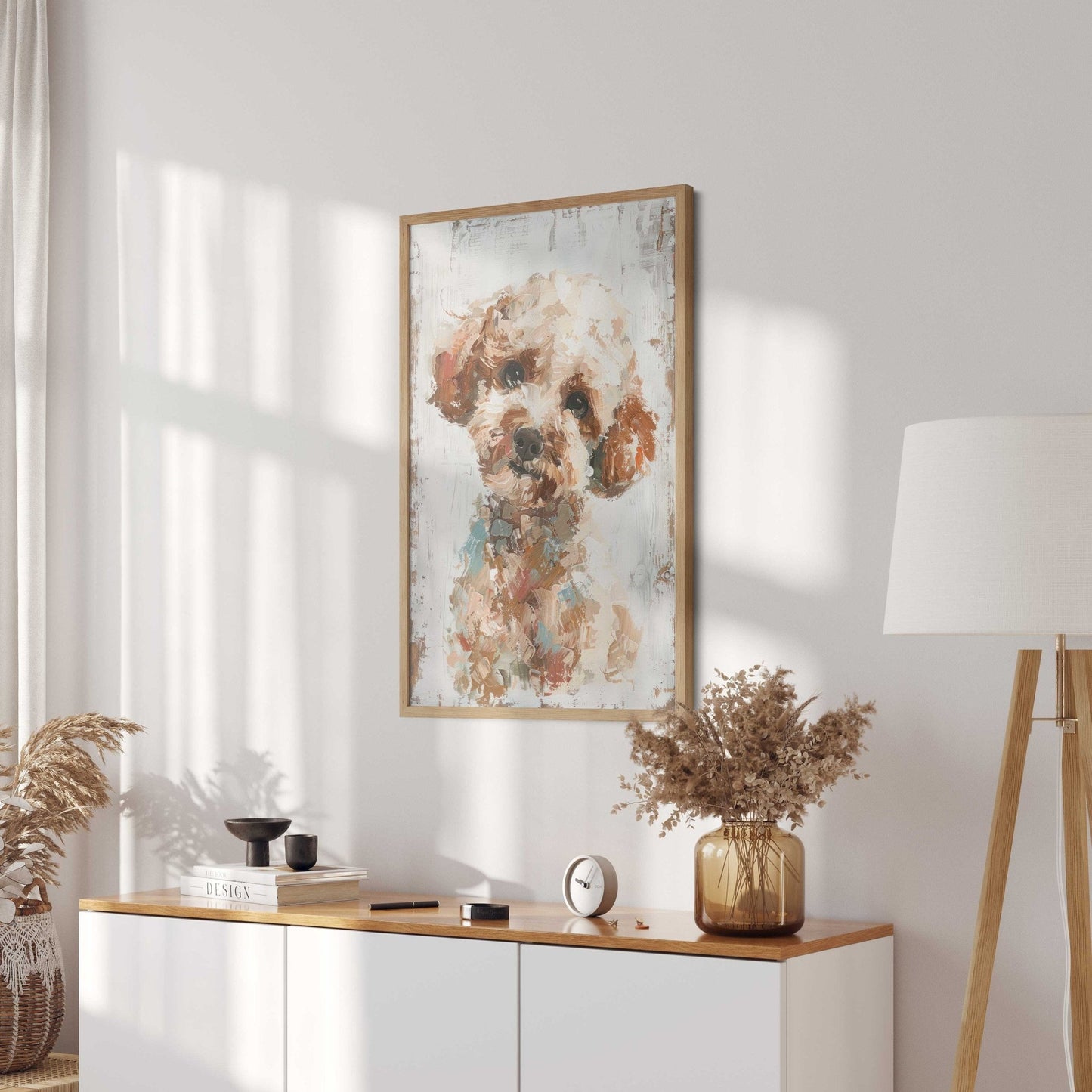 Miniature Poodle Art, Poodle Portrait, Vintage Dog Decor - WildfieldPrints