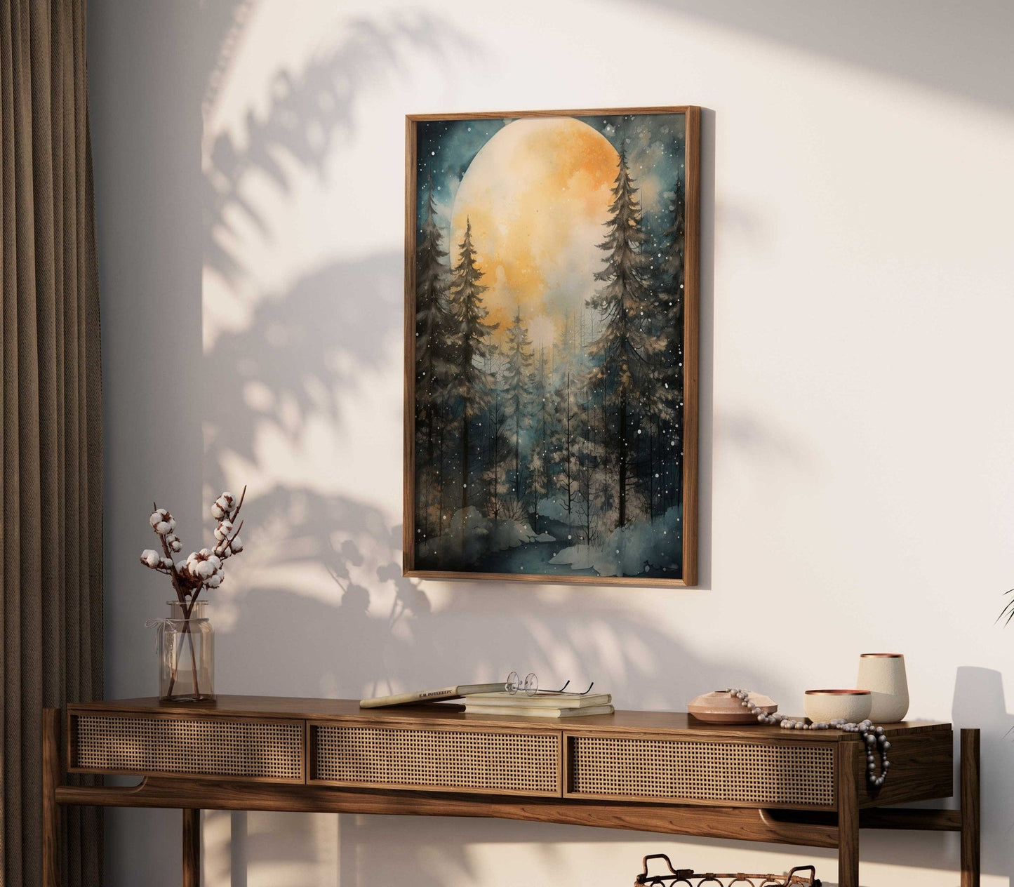 Moody Forest Print, Watercolor Landscape Decor, Nature Lover's Gift - WildfieldPrints