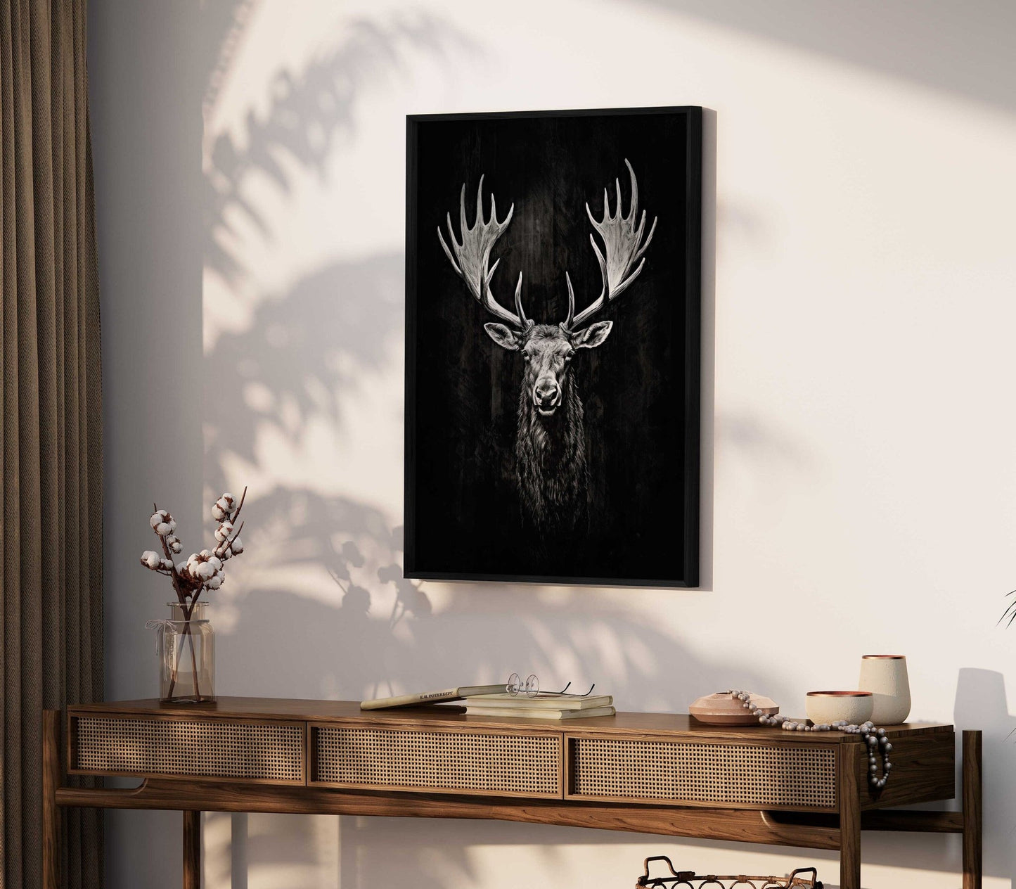 Moose Wall Art, Forest Animal Decor, Elk Hunting Print, Rustic Design - WildfieldPrints