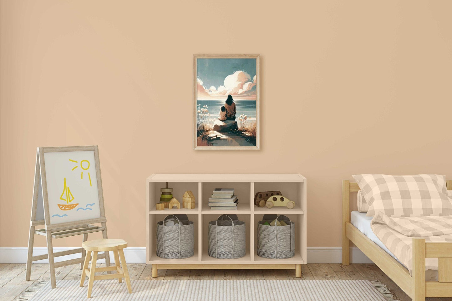 Mother and Daughter Art, Adventure Wall Decor, Rustic Nursery Gift - WildfieldPrints