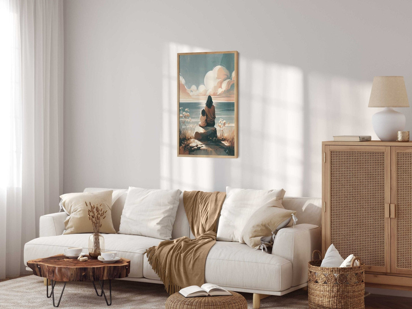 Mother and Daughter Art, Adventure Wall Decor, Rustic Nursery Gift - WildfieldPrints