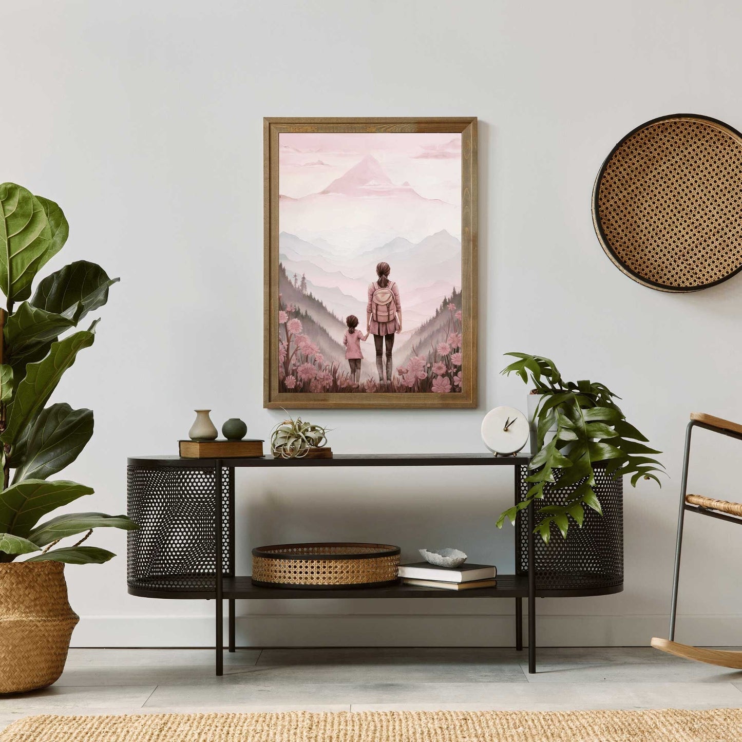 Mother and Daughter Bond Art, Adventure Wall Decor, Rustic Nursery Design - WildfieldPrints