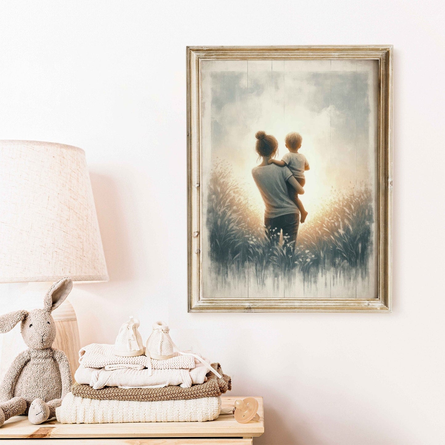 Mother and Son Art, Heartwarming Family Decor, Gift for Moms - WildfieldPrints