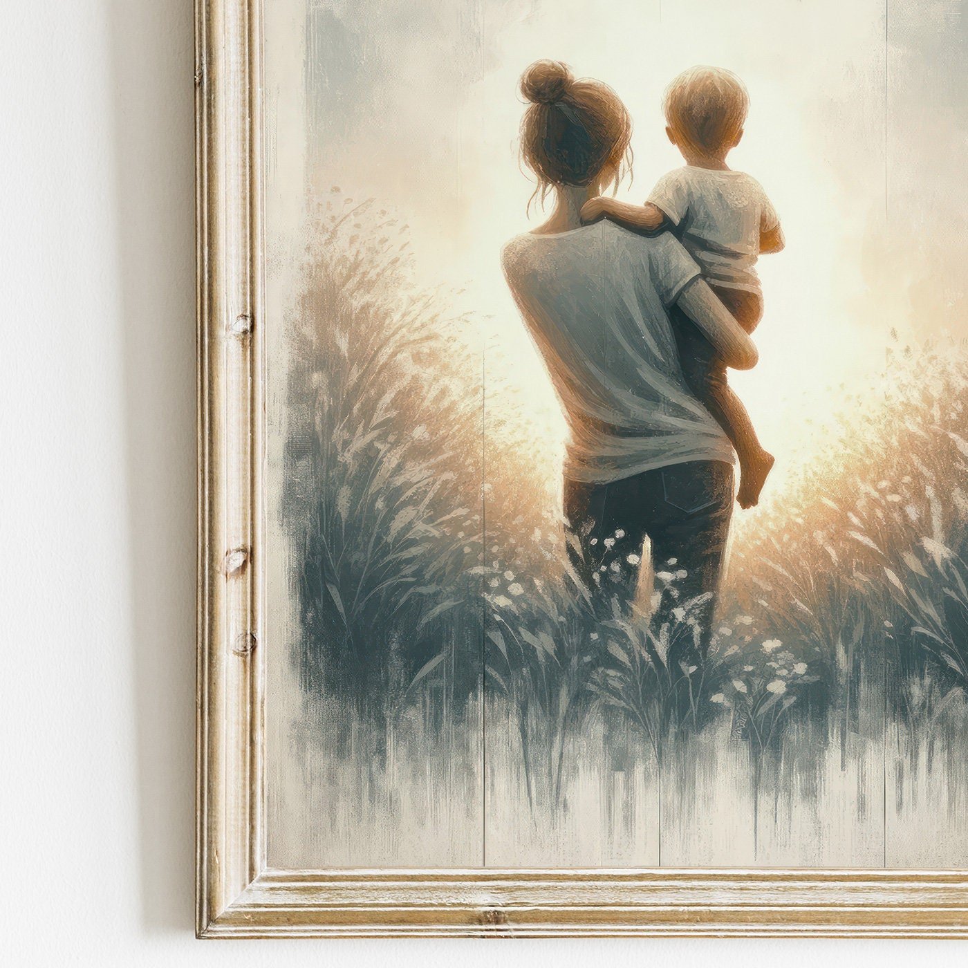 Mother and Son Art, Heartwarming Family Decor, Gift for Moms - WildfieldPrints