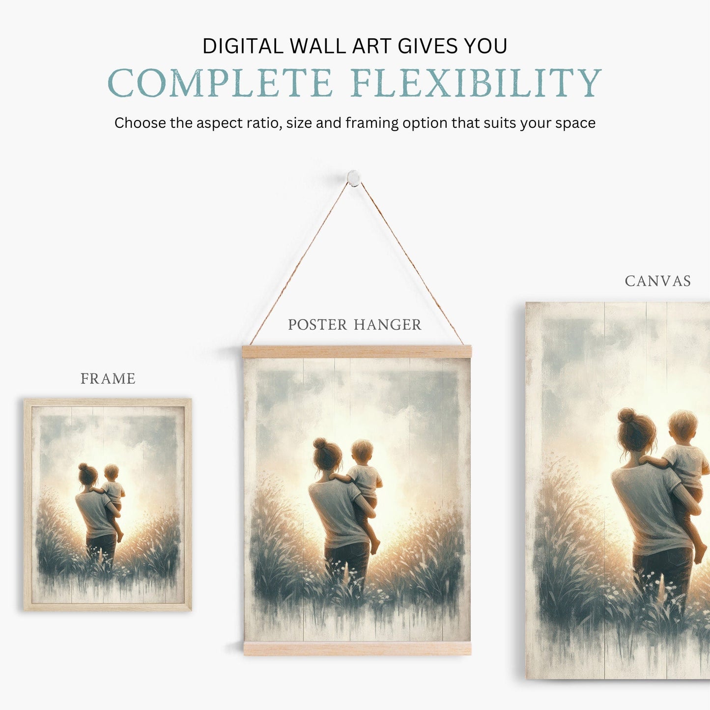 Mother and Son Art, Heartwarming Family Decor, Gift for Moms - WildfieldPrints