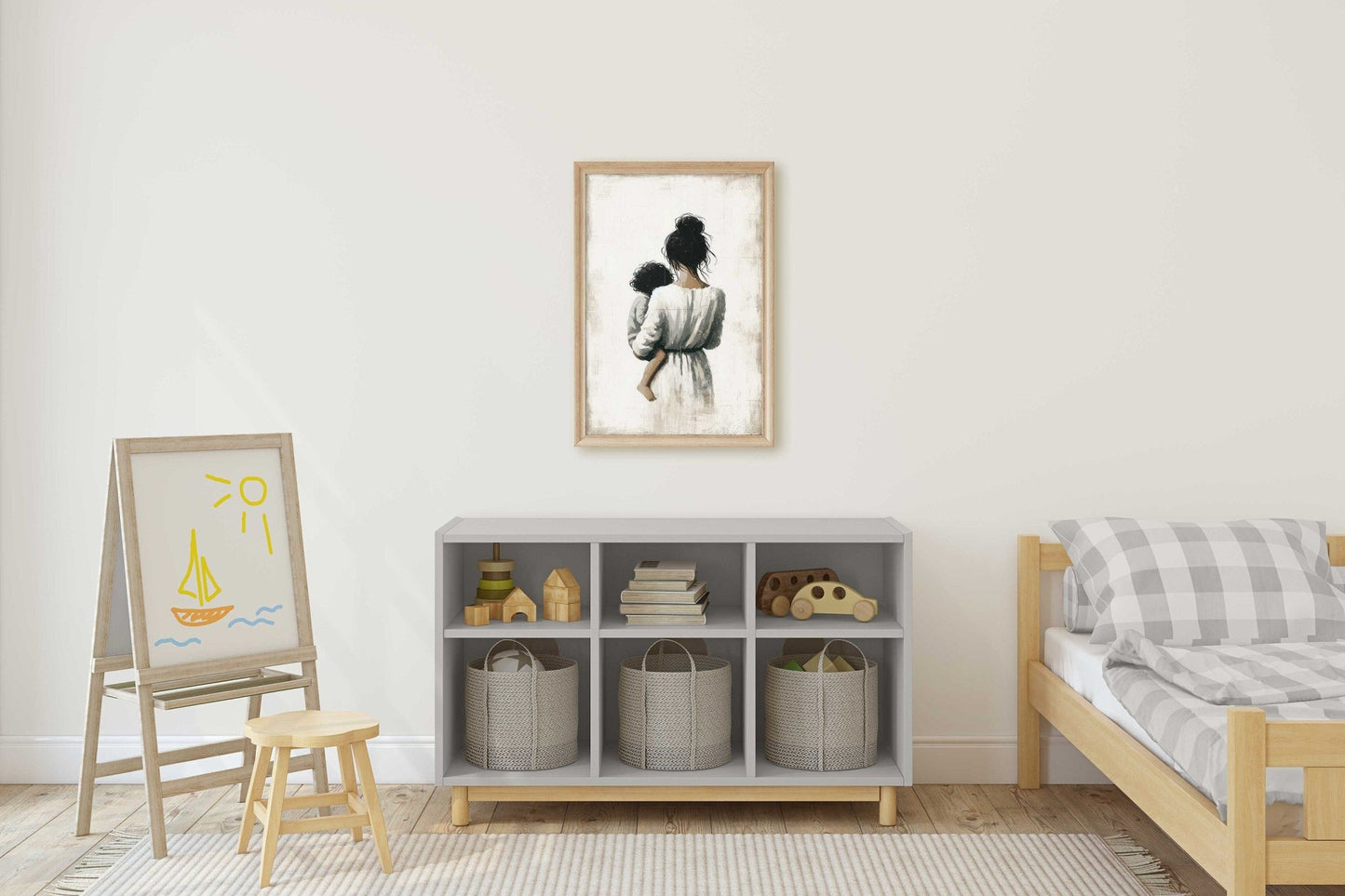 Mother and Son Art, Heartwarming Family Decor, Gift for Moms - WildfieldPrints