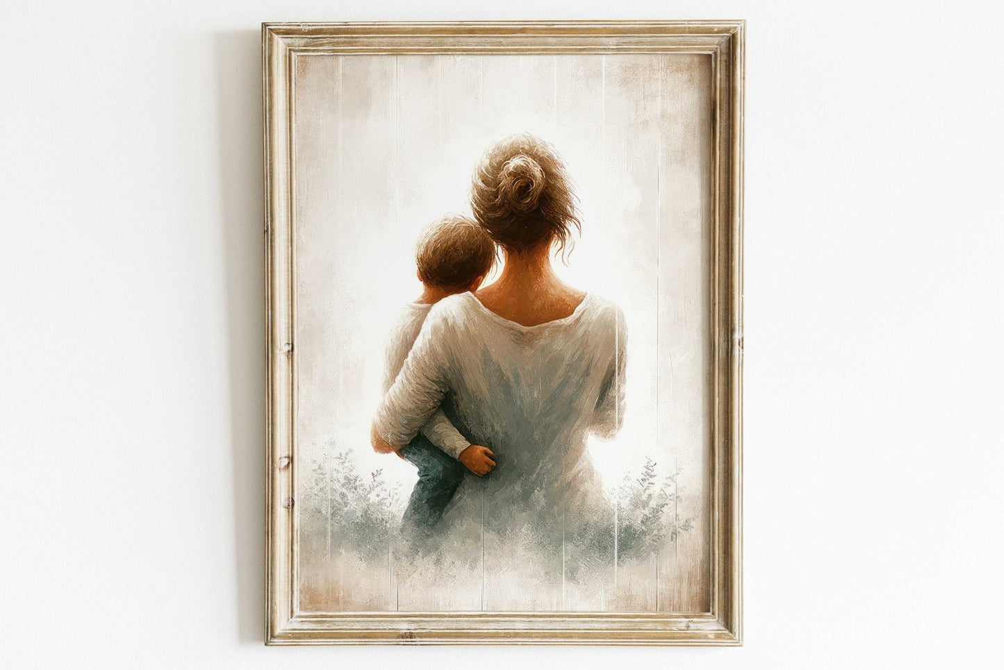 Mother and Son Art, Heartwarming Family Decor, Gift for Moms - WildfieldPrints