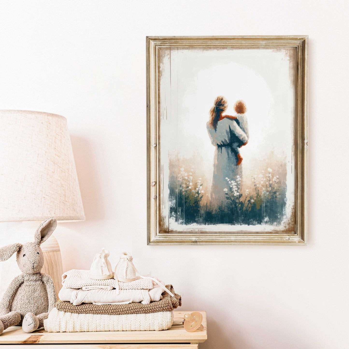 Mother and Son Wall Art, Gift for Moms, Vintage Child Decor - WildfieldPrints
